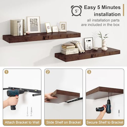 Bathroom 12'' Deep Floating Shelves for Wall