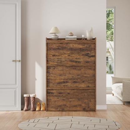 Shoe Cabinet with 3 Flip Drawers