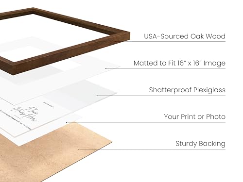 Walnut Oak Wood 20x20 Picture Frames