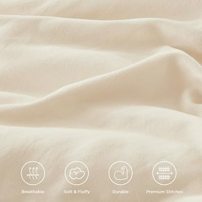 Beige Ruffle Comforter Set King