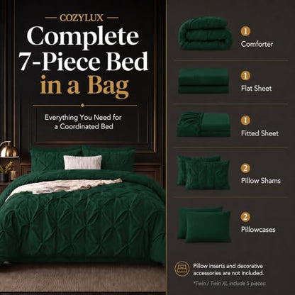 Queen Comforter Set Emerald Green