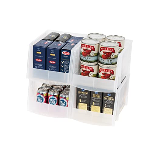 4-Pack, X Large Plastic Stackable Storage Bin Organizer, Clear (4 Count)