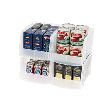4-Pack, X Large Plastic Stackable Storage Bin Organizer, Clear (4 Count)