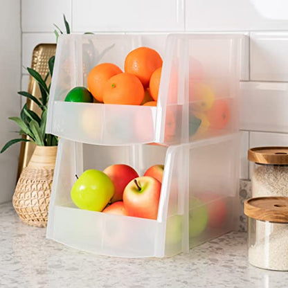 4-Pack, X Large Plastic Stackable Storage Bin Organizer, Clear (4 Count)
