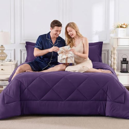 Queen Comforter Set with Sheets Purple