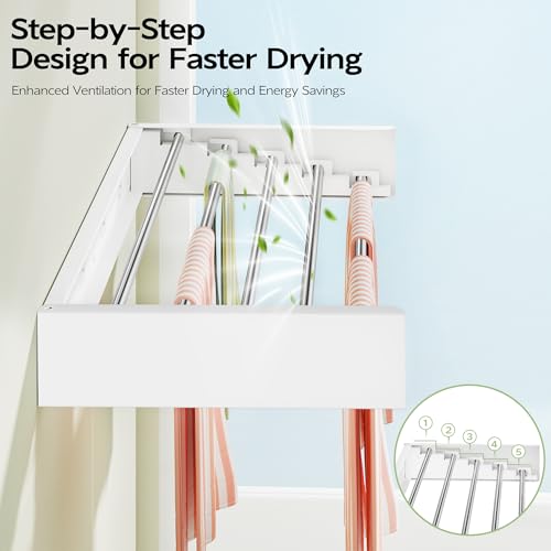Wall Mounted Clothes Drying Rack 32"