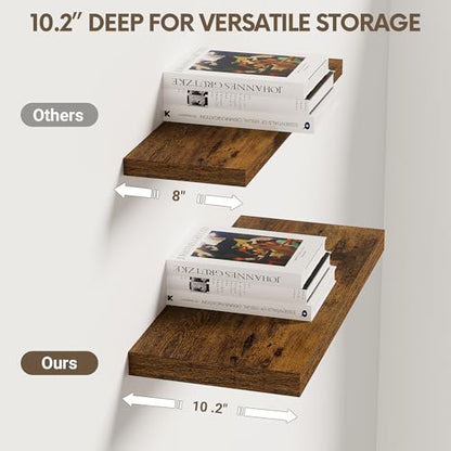 10 in Deep Floating Shelves 16” Set of 2 (2 Count)