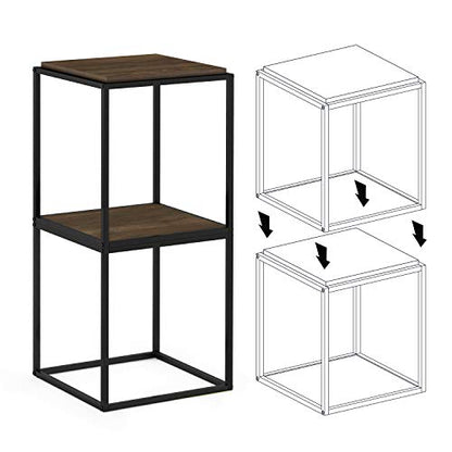 Moretti Cube Modern Stackable End Table Shelf