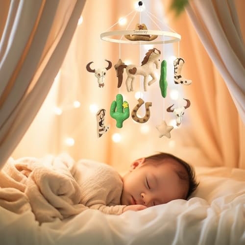 Baby Mobile for Crib Western Cowboy Crib Mobile for Boys and Girls