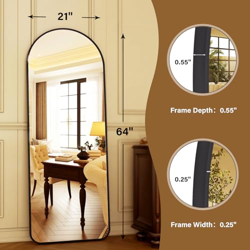 64"x21" Arched Full Length Mirror Floor Mirrors