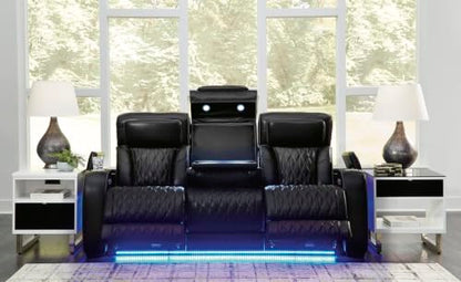 3 Seater Leather Power Reclining Sofa