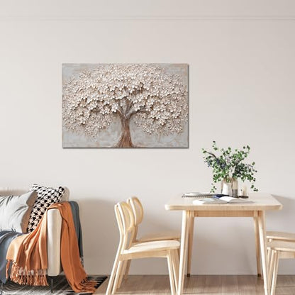 Canvas Wall Art Decor Prints Modern Botanical Wall Art Pictures for Living Room Tree of Life Flower Wall Art Prints Artwork for Walls Home Office Decorations 32" X 48"Printed Decorative Painting