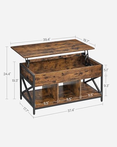 Lift Top Coffee Table with Storage Shelf