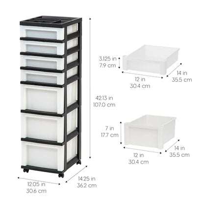 7 Drawer Rolling Storage Cart