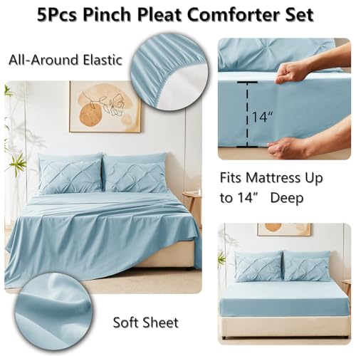 Twin XL Comforter Set Light Blue