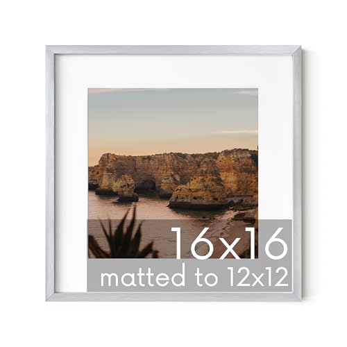 16x16 Silver Metal Picture Frame Matted to 12x12
