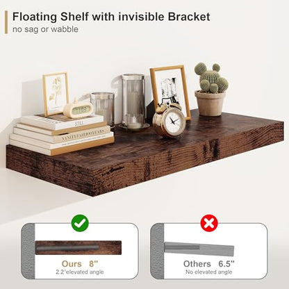 Bathroom 12'' Deep Floating Shelves for Wall