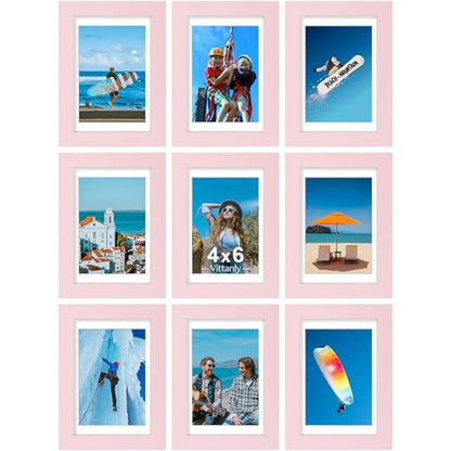 4x6 Picture Frames Set of 9 for Wall or Tabletop Display (9 Count)