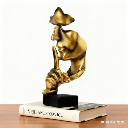 Gold Modern Abstract Art Thinker Statues