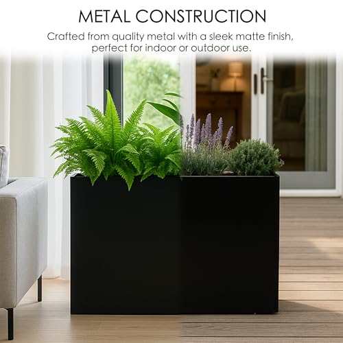 40”L x 12”W x 30”H Metal Planter Tall Rectangular Planter