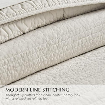 HOME 100% Cotton Modern Lines Quilt Set King Size
