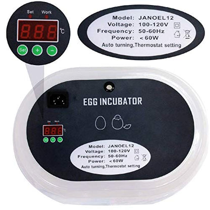 Smartxchoices Digital Mini Egg Incubator 9-12 Eggs with Fully Automatic Turning Humidity Control Poultry Hatcher for Chickens Ducks Goose Birds