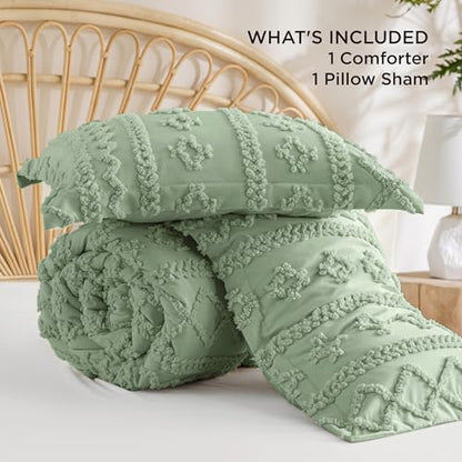 Tufted Boho Comforter Set Twin Size
