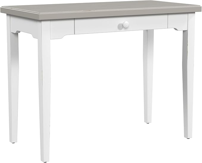 Hillsdale Furniture Clarion, Gray Wood Top/Sea White Base Desk/Table, Distressed