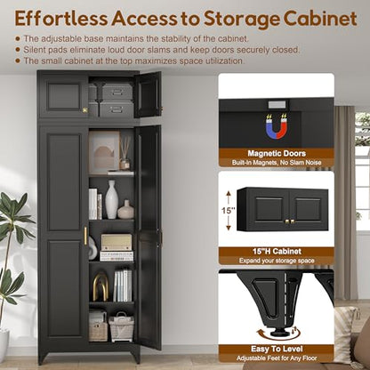90.8" Kitchen Pantry Cabinet