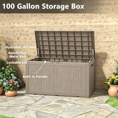 110 Gal Outdoor Storage Box Waterproof Lockable