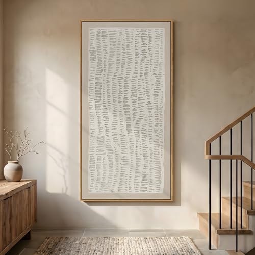 Large Framed Neutral Beige Minimalist Abstract Wall Art
