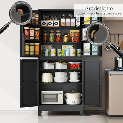 Black Kitchen Pantry Storage Cabinet