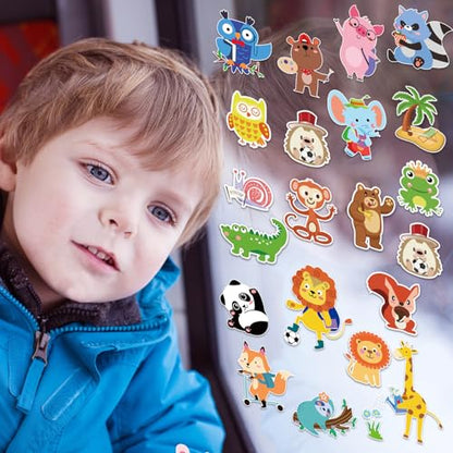 Window Clings Stickers for Kids Window Gel Clings Decals Thick Gel Clings Toddlers and Adults Classroom Home Nursery Airplane Birthday Party Supplies