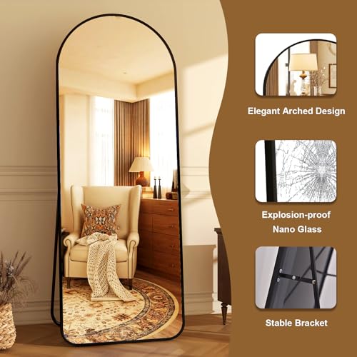 64"x21" Arched Full Length Mirror Floor Mirrors