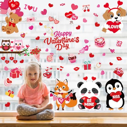 Happy Valentine's Day Window Clings 6 Sheets (6 Count)