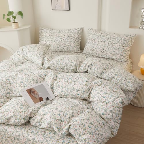 Cottagecore Flowers Comforter Set King Chic Floral Bedding Set