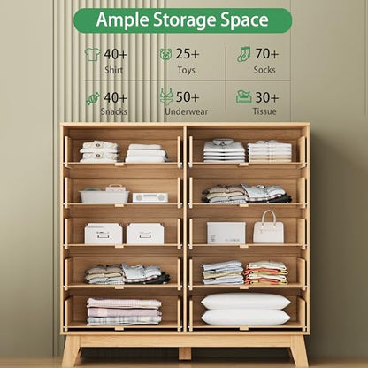 Fluted Dresser for Bedroom with 10 Drawers