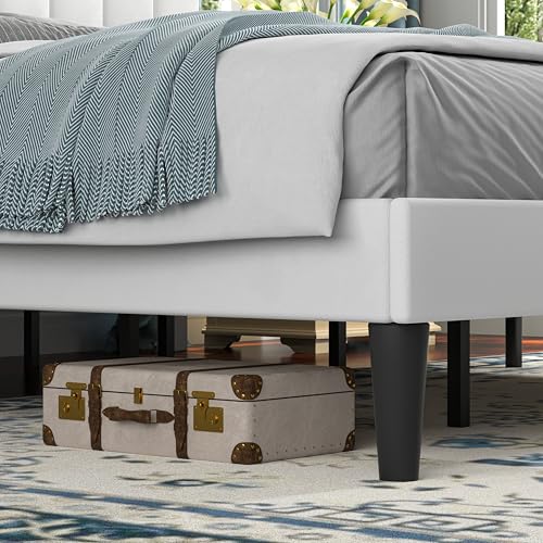 King Size Bed Frame with Upholstered Headboard