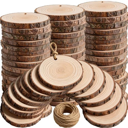 80PCS Pre Drilled Wood Slices with Holes (80 Count)