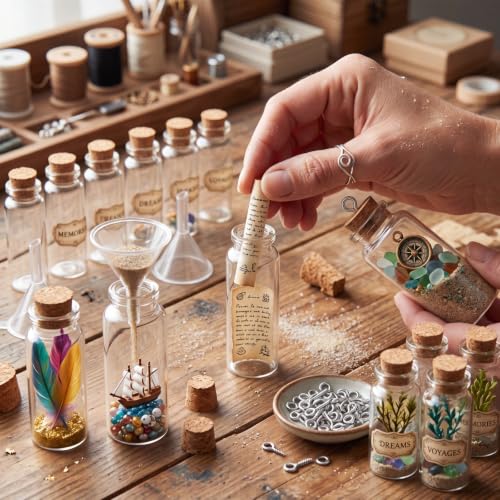 45 Pcs Spell Jar Mini Glass Potion Bottles Cork Stopper (45 Count)