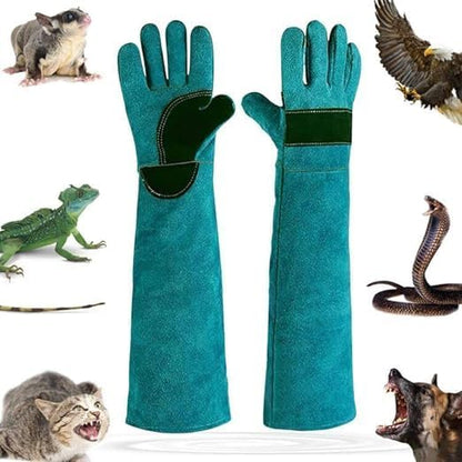 Animal Handing Gloves Bite Proof,Leather Welding Gloves,Multipurpose Puncture Proof Glove for Dog,Cat,Reptile,Snake