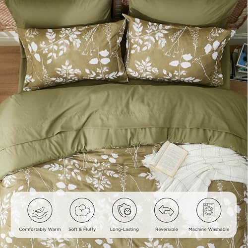 Floral Olive Green Comforter Set