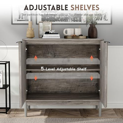 Fluted Buffet Cabinet with Storage