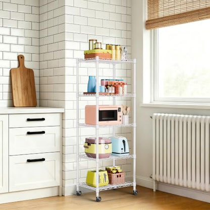 5 Wire Shelving Metal Storage Rack Adjustable Shelves
