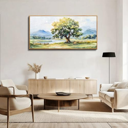 Farmhouse Wall Art For Dining Room Canvas Wall Decor For Bedroom Office Green Tree Ink