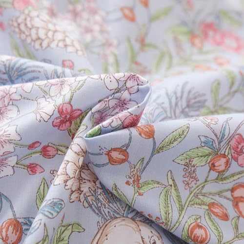 Blue Floral Queen Comforter Set Vintage Botanical Flowers Bedding Set