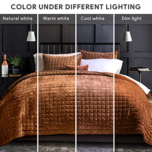 Channel Box Stitch Velvet Quilt Set