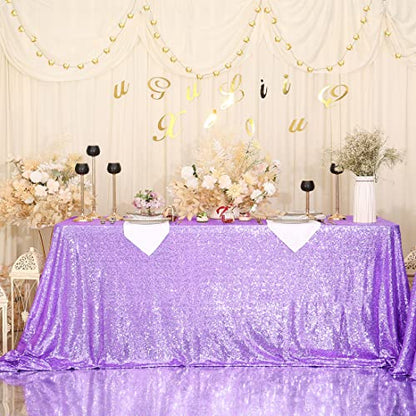Sequin Tablecloth 60x120 Inch Lavender for Wedding Party