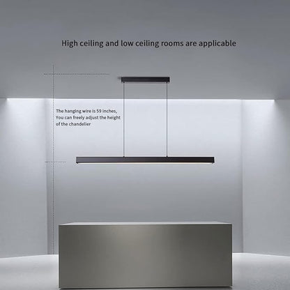 JAYMP Minimalist Linear Pendant Light Dimmable LED Modern Chandelier Dining