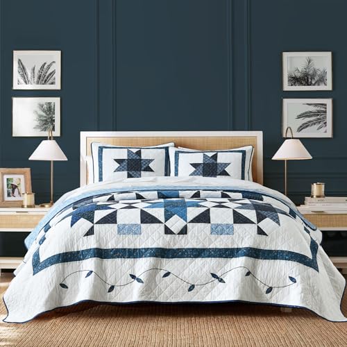Handmade Quilted 100% Cotton King Comforter Set for Bed (3 Count)